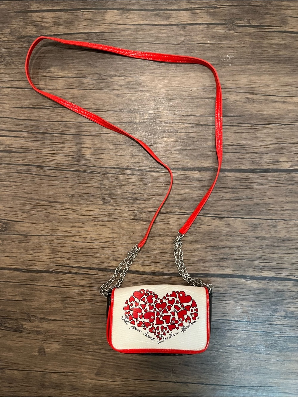 VTG BRIGHTON FILL YOUR HEART WITH LOVE NWOT CROSSBOCY/SHOULDER BAG 6x3.5x1.25"